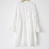 MQTIME  -  Girl Princess Vintage Dress Lace Floral Hollow Out Cotton Toddler Teen Cotton Vestido Flare Sleeve Wedding Child Clothes 2-14Y