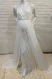 MQTIME  -  Chiffon Maternity Dress for Photography Pregnancy Photoshoot Dress Lace Baby Bump Shooting Dress for For Pregnant Women