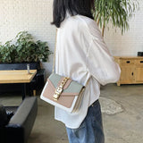 MQTIME  -  Fashion Women Chain Crossbody Bag Leisure Splice Small Square Shoulder Bag Luxury Design Messenger Bag Travel Purse and Handbag