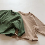 MQTIME  -  Baby Boys Girls Pure Color T-shirt Tops Autumn Baby Boys Girls Long Sleeve Cotton Pullover T-shirt Children Clothing