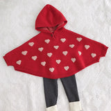  MQTIME  -  Autumn Children's Knitted Sweater Cute Children Spring Clothes Cloak Baby Girls Sweater Hooded Kids Knitted Pullovers Sweaters