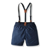 MQTIME  -  Summer Boys Clothes Baby Outfits Set Bow Tie Bib Suit Newborn 4 Pieces Party Birthday Dresses 3 6 9 12 18 24 Months