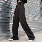 MQTIME   - Streetwear Cargo Straight Pants Ladies Korean Loose Legged Wide leg Pants High Waist Casual Black Baggy Harajuku Pantalon Femme