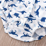MQTIME  -  Baby Boy Clothes With Beret Newborn Baby Clothes 0 3 Months Summer Dinosaur Print Jumpsuit + Suspender Cotton Shorts Kid Outfit