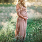 MQTIME  -  Maternity Sleepwear Short Sleeves Gorgeous Customize Boat Neck Floor Length Photo Pajamas Evening Party Dress