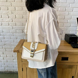 MQTIME  -  Fashion Women Chain Crossbody Bag Leisure Splice Small Square Shoulder Bag Luxury Design Messenger Bag Travel Purse and Handbag