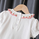 MQTIME  -  Lovely Baby Girls T-Shirts Summer Short Sleeve Round Neck Cotton Shirt Kids Toddler Casual Tees Children Clothes Tops