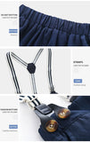 MQTIME  -  Boy Formal Dress Cotton Striped Romper + Bow + Navy Shorts + Suspenders Sets Boy Dress Clothes for Wedding Clothes 0 3 Months