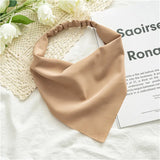 Mqtime  Woman Girls Solid Summer Head Scarf Chiffon Triangle Bandanas Women Elastic Hairband Hair Accessories Headwear Ornaments