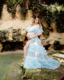 MQTIME  -  Soft Tulle Maternity Dress for Photography Sheer Maternity Robes Baby Shower Maternity Gown Shooting Dress Pregnancy Photoshoot