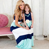 MQTIME  -  Family Matching Clothes Matching Mother And Daughter Dresses Striped Patchwork Dress New Fashion Family Look Girls Dress