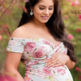 MQTIME  -  Maternity Photography Props Dress 2024 Fashion Maternity Pregnancy Woman clothes Sexy Pregnancy Flower Maxi Maternity Dress