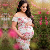 MQTIME  -  Maternity Photography Props Dress 2024 Fashion Maternity Pregnancy Woman clothes Sexy Pregnancy Flower Maxi Maternity Dress