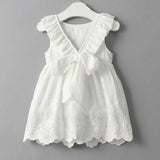 MQTIME  -  0-7Years/Summer Style Children Clothes Sleeveless Kids Clothing Casual White Baby Girl Backless Dresses Cute Infant Dress BC1005
