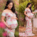 MQTIME  -  Maternity Photography Props Dress 2024 Fashion Maternity Pregnancy Woman clothes Sexy Pregnancy Flower Maxi Maternity Dress