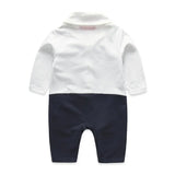 MQTIME  -  2Piece Sets Spring Autumn Newborn Boys Clothes Gentleman Fashion Stripe Long Sleeve Coat+Jumpsuit Baby Boutique Clothing BC1148