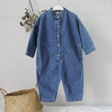 MQTIME  -  New Autumn Unisex Children Denim Jumpsuits Korean Style Chic Baby Boys Girls Overalls Soft Loose Trousers Kids Clothes