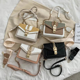 MQTIME  -  Fashion Women Chain Crossbody Bag Leisure Splice Small Square Shoulder Bag Luxury Design Messenger Bag Travel Purse and Handbag