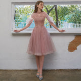 MQTIME  -  Women Exquisite Sequins Evening Party Formal Dress Ball Prom Gown Dress 2021 Women Pink A-line Tulle Clothes