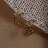 Mqtime Korean Vintage Cute Bule Opal Hoop Earrings For Women Fashion Colorful Zircon Circle Oorbellen Jewelry Gifts