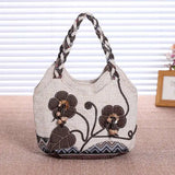 MQTIME  -  Women Linen Casual Handbag High Quality Travel Shoulder Bag Shopper Tote Purse Female Large Capacity National Design Bolso Mujer