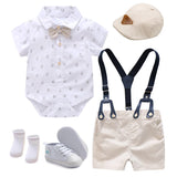 MQTIME  -  Summer 1st Birthday Party Dresses for Boy 3-18M Infant Formal Clothes Baby Gentleman Boutique Gift Set Toddler 7PCS Outfit Suit