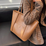 Mqtime Autumn Winter Large Capacity Totes Women Fashion Premium Commute Shoulder Bags New Solid Color All-Match Ladies Handbag