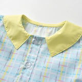 MQTIME  -  Fashion Summer Baby Toddler Kids Girl Casual Dress Children Girls Puff Short Sleeve Plaid Tutu Dresses Princess Clot