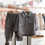 MQTIME  -  Two Piece New Spring Baby Boy Clothes Korean Fashion Casual Letter Cotton T-shirt+Loose Pants Kids Clothing Children Set