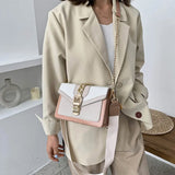 MQTIME  -  Fashion Women Chain Crossbody Bag Leisure Splice Small Square Shoulder Bag Luxury Design Messenger Bag Travel Purse and Handbag