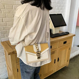 MQTIME  -  Fashion Women Chain Crossbody Bag Leisure Splice Small Square Shoulder Bag Luxury Design Messenger Bag Travel Purse and Handbag