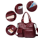 MQTIME  -  Luxury Shopping Handbags Female Shoulder Bags Designer PU Leather Crossbody Bags for Women Large Capacity Messenger Bag Totes