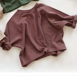 MQTIME  -  Baby Boys Girls Pure Color T-shirt Tops Autumn Baby Boys Girls Long Sleeve Cotton Pullover T-shirt Children Clothing