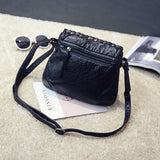 MQTIME  -  Soft PU Leather Women Messenger Bag Casual Ladies Shoulder Crossbody Bag Female Vintage Rivet Handbag Black bolsa feminina