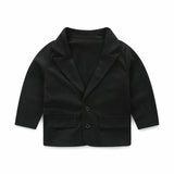 MQTIME  -  3Piece Spring Fall Newborn Baby Boy Clothes Fashion Gentleman Suit Black Infant Coat+White Shirt+Pants Kids Clothing Set BC2038