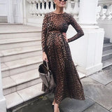 MQTIME  -  Maternity Dresses For Photo Shoot Long Sleeve Leopard Print Ruffled Pregnant Dress Photography Maternity Clothes Baby Shower