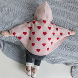  MQTIME  -  Autumn Children's Knitted Sweater Cute Children Spring Clothes Cloak Baby Girls Sweater Hooded Kids Knitted Pullovers Sweaters
