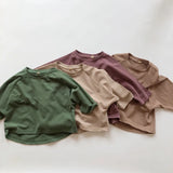 MQTIME  -  Baby Boys Girls Pure Color T-shirt Tops Autumn Baby Boys Girls Long Sleeve Cotton Pullover T-shirt Children Clothing