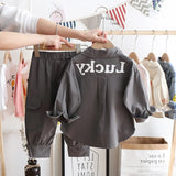 MQTIME  -  Two Piece New Spring Baby Boy Clothes Korean Fashion Casual Letter Cotton T-shirt+Loose Pants Kids Clothing Children Set