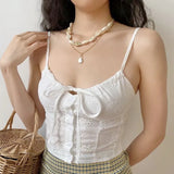MQTIME  -  French V-neck Strap Sling Slim Fit Sexy White Vest Top for Women