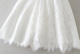 MQTIME  -  White Infant Dress for Baptism Baby Girls Lace Dresses with hat Kids Clothes Christening Birthday Outfits 3-24 Month