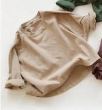 MQTIME  -  Baby Boys Girls Pure Color T-shirt Tops Autumn Baby Boys Girls Long Sleeve Cotton Pullover T-shirt Children Clothing