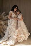 MQTIME -  Mommy And Me Tulle Dresses Extra Puffy Tulle Dressing Gown For Mother And Daughter First Communion Photography Maternity Robes