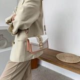 MQTIME  -  Fashion Women Chain Crossbody Bag Leisure Splice Small Square Shoulder Bag Luxury Design Messenger Bag Travel Purse and Handbag