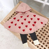  MQTIME  -  Autumn Children's Knitted Sweater Cute Children Spring Clothes Cloak Baby Girls Sweater Hooded Kids Knitted Pullovers Sweaters