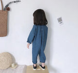 MQTIME  -  New Autumn Unisex Children Denim Jumpsuits Korean Style Chic Baby Boys Girls Overalls Soft Loose Trousers Kids Clothes
