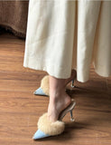 MQTIME  - Shantel Fuzzy Pointed Toe Mules