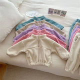 MQTIME  -  Kids Fleece Warm Set Winter Plus Velvet Outfits Long Sleeved Pullover Tops+Pants 2Pcs Autumn Children's Casual Clothing Suits