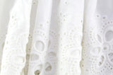  MQTIME  -  Women Summer Strapless Slim Fit Casual Mini Short Dresses Embroidery Hollow Out Ruffles Hem Cute Streetwear Dress