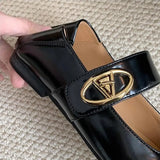 MQTIME  -  2024 New Mary Jane Women Flat Heel Shoes Fashion Square Toe Ladies Autumn Casual Slingback Shoes Retro Shallow Ballerina Zapatos